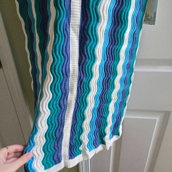 NWT Tuckernuck Hyacinth House Aqua Wavy Sammie Mini Dress Size Small - Picture 5 of 11